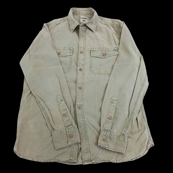 Old Navy Tan and Blue Casual Button Down Shirts - Picture 4 of 6